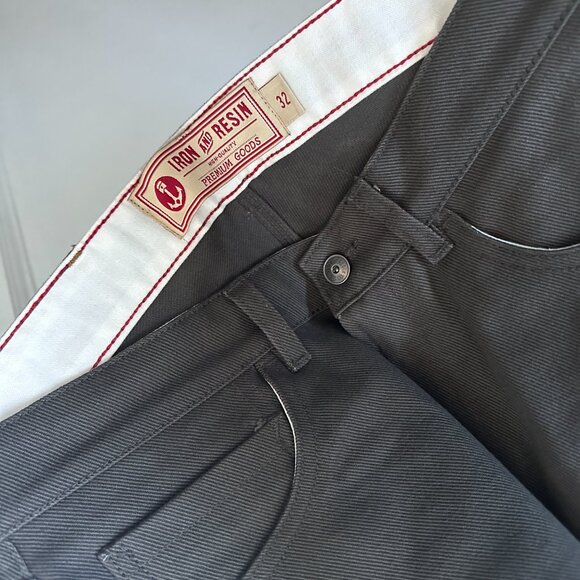 Iron & Resin Heavy Twill Tradesman Pant NWOT Charcoal 32 W - Picture 2 of 7